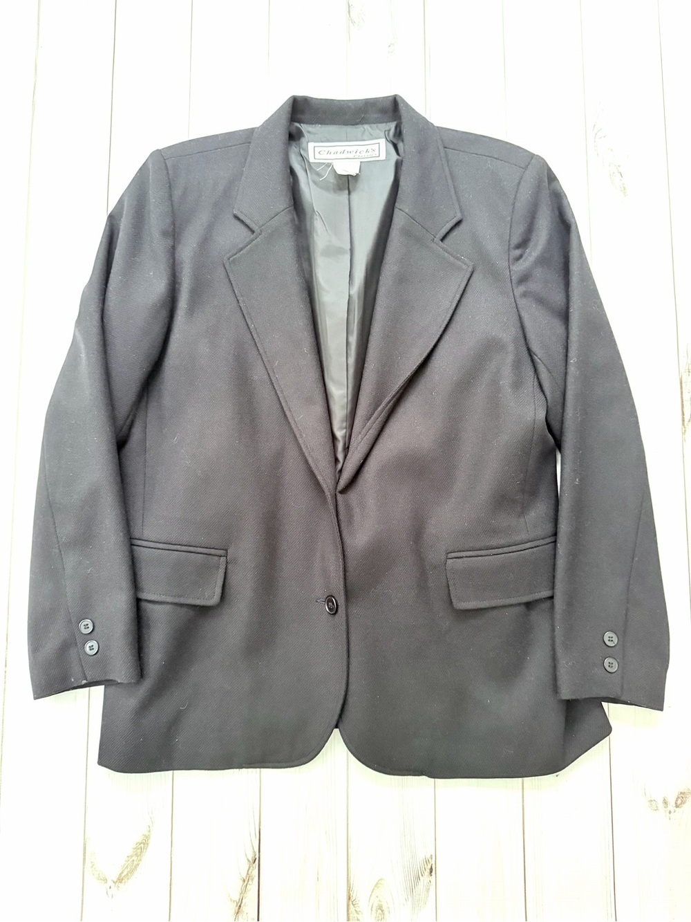 Chadwicks Black Women's Blazer with White Label